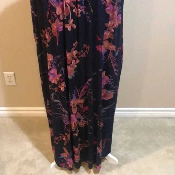 A New Day Floral High Neck Ruffle Maxi with Pockets-Size M - Picture 6 of 8